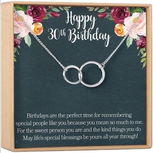 Dear Ava 30th Birthday Gift Necklace: Birthday Gift Silver Brass Plated
